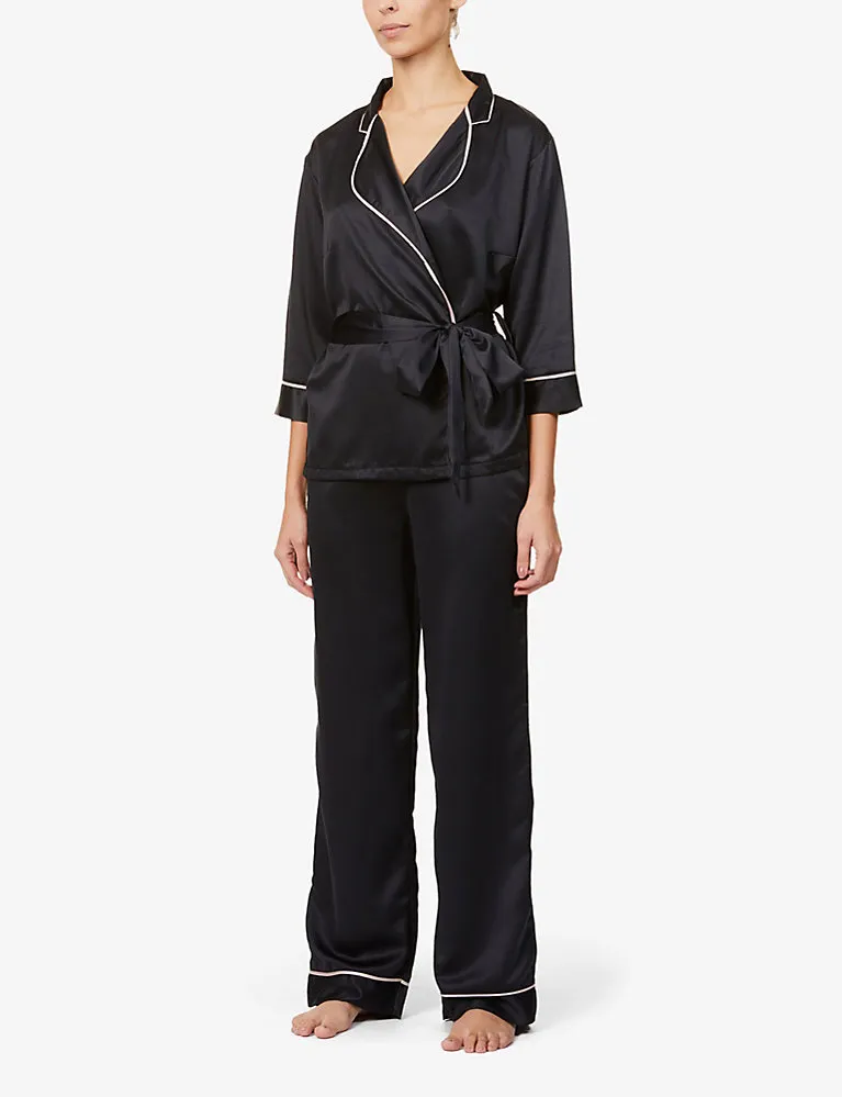 Bluebella wren Kimono-Style Satin Pyjama Set