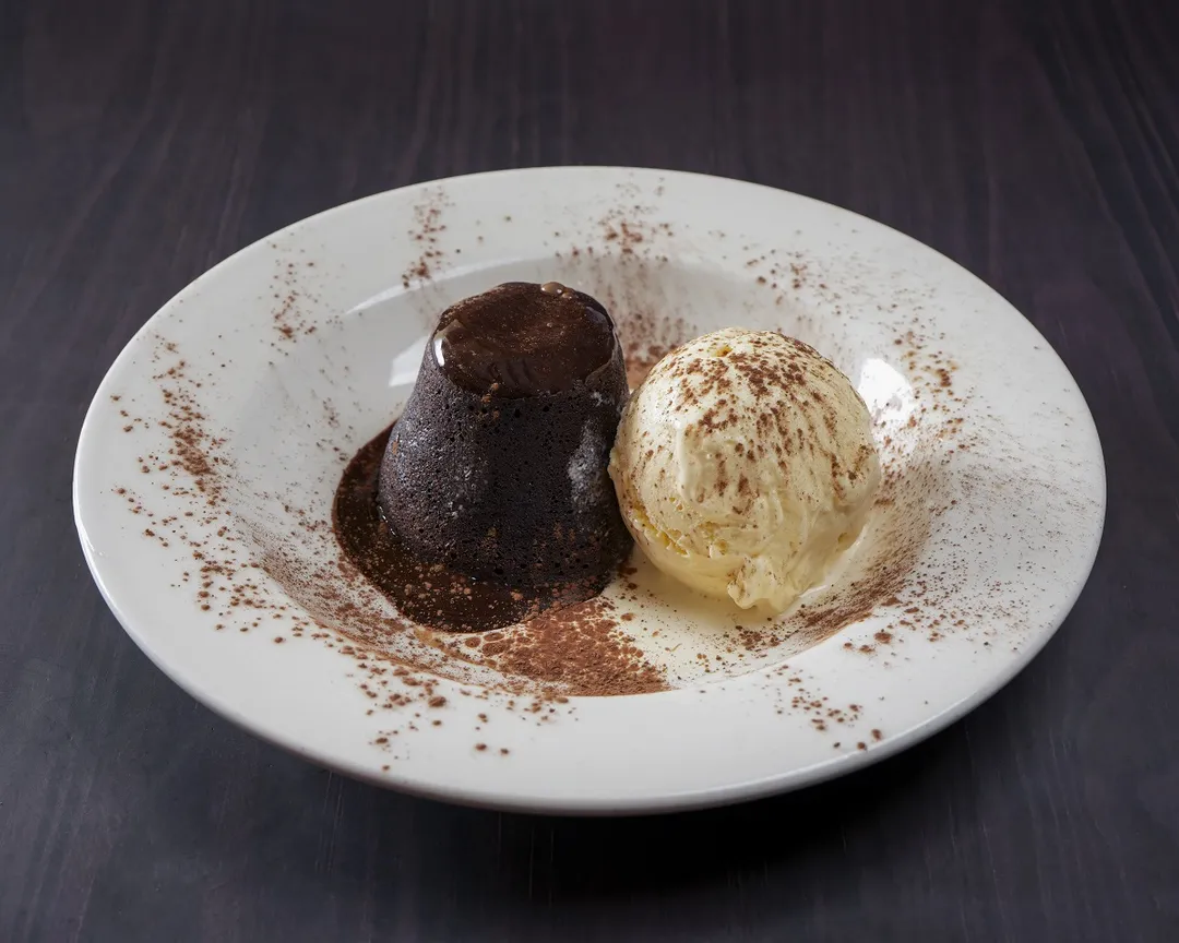 CHOCOLATE LAVA CAKE.