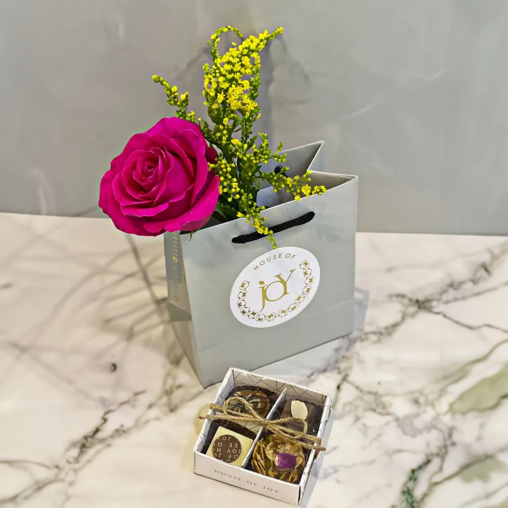 HOJ CHOCO FLOWER HANDBAG