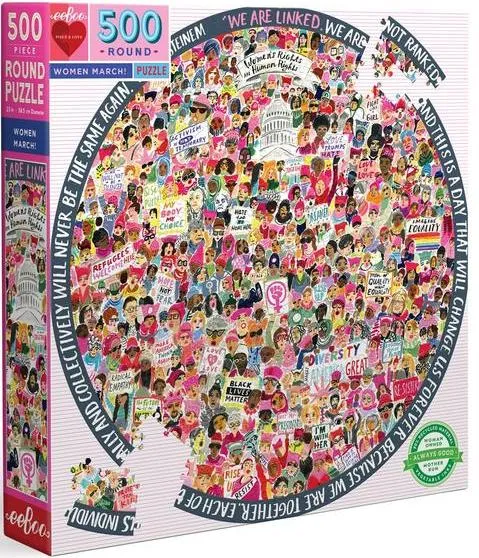Women March! 500 Pc Round Puzzle