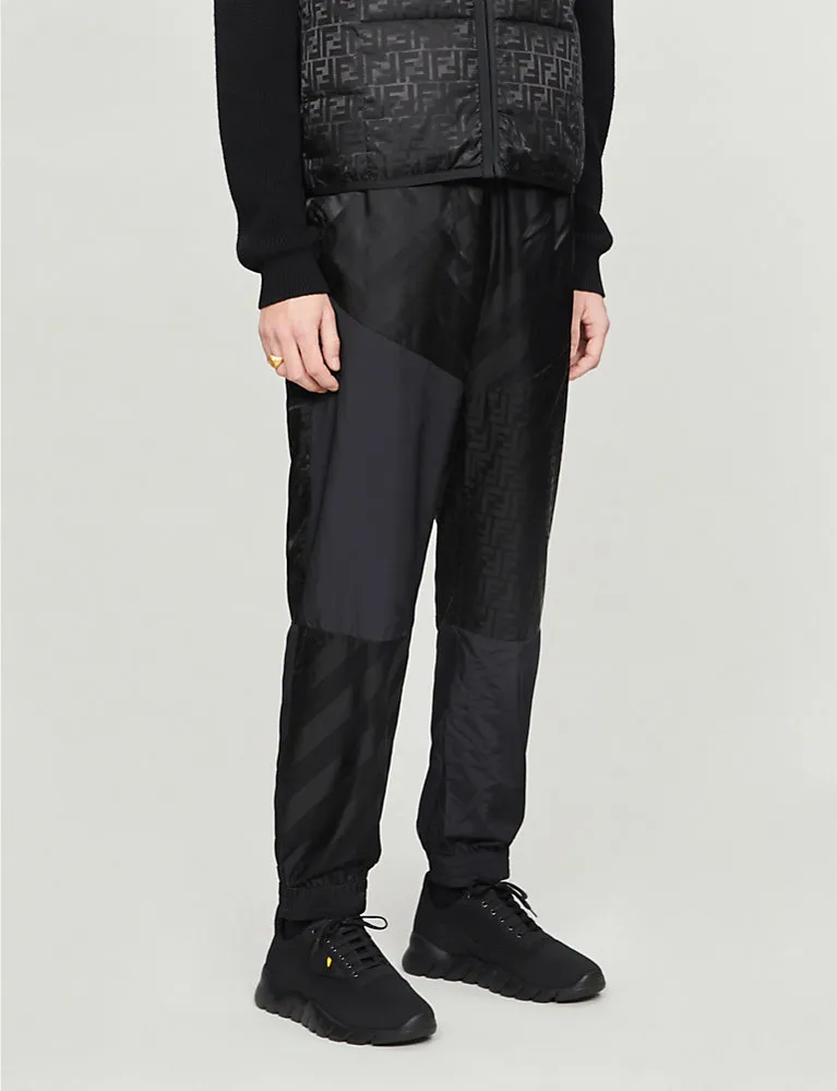 Fendi Brand-Pattern Tapered Shell Jogging Bottoms