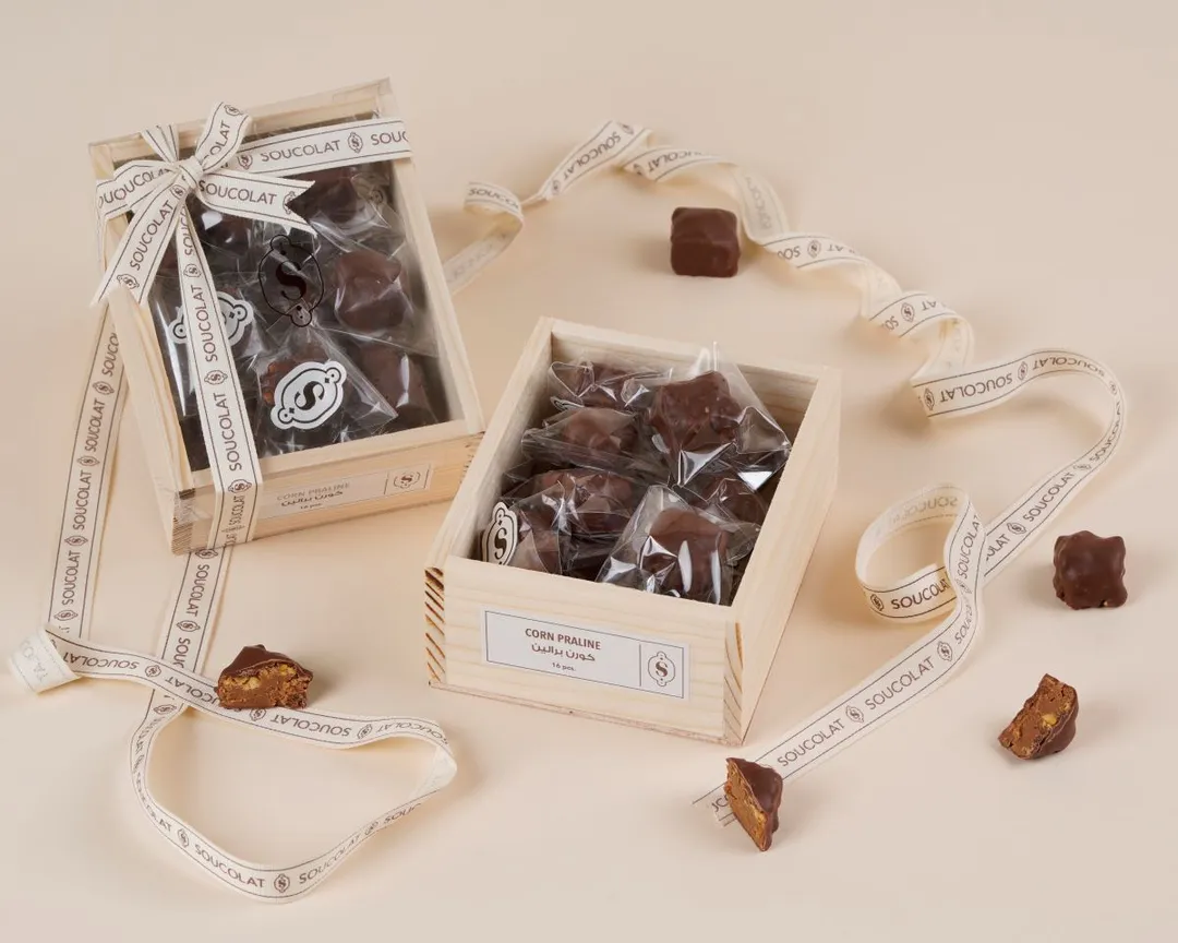 Wood Box Corn Praline - 16pcs