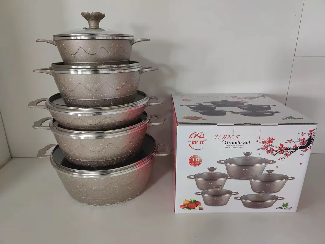 طقم جدور جرانيت 10 قطعة ذهبي