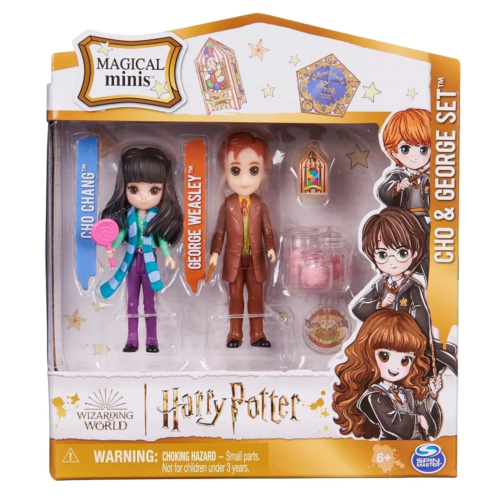 Harry Potter Magical Minis Cho Chang and George Weasley Figure Set with 2 Doll Accessories