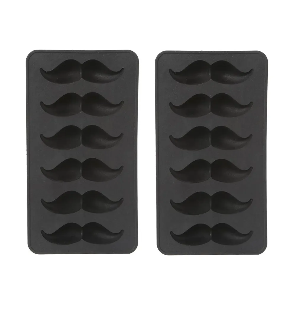 2 Silicone Ice Cube Mold - Mustache Shaped