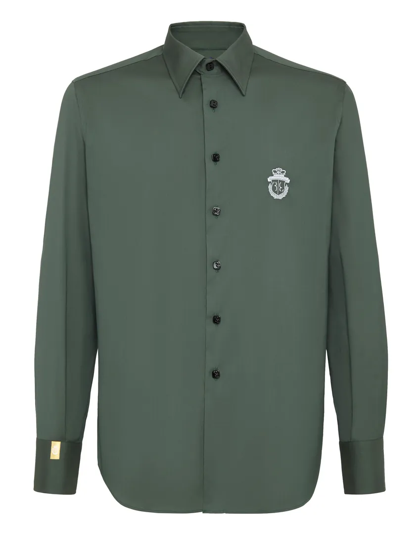 Shirt Silver Cut Ls/Milano Crest