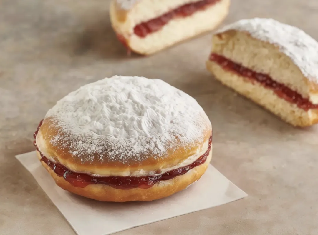 Doughnut With Sugar And Jam 
