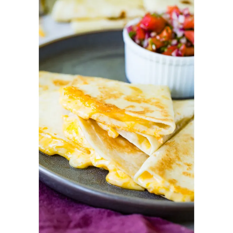 Cheese Quesadilla with Spicy Pepper Jack with Cheddar & Salsa