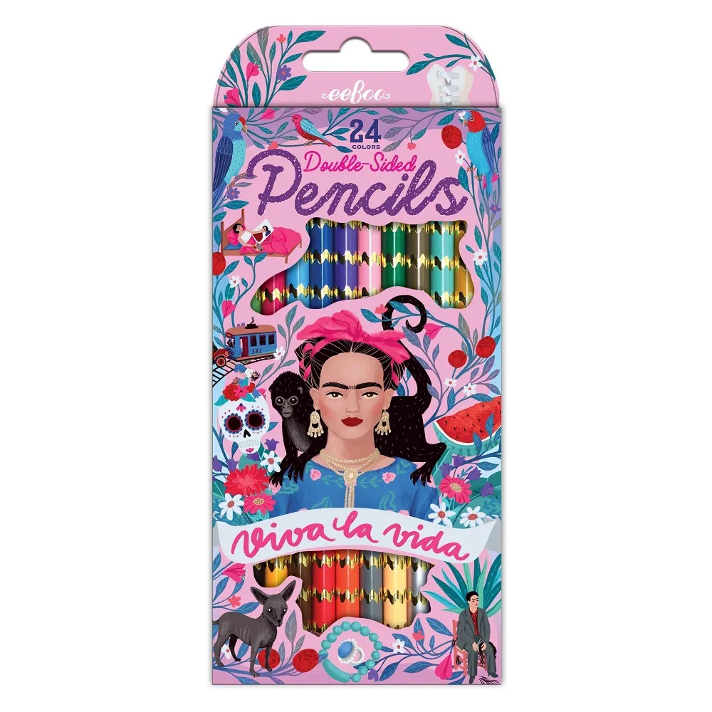 Frida Kahlo Double-Sided Colored Pencils 12 Set - Viva la Vida