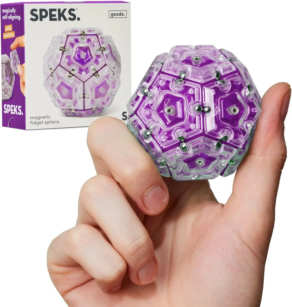 SPEKS: Geode Magnetic Fidget Sphere Set- Purple Quartz