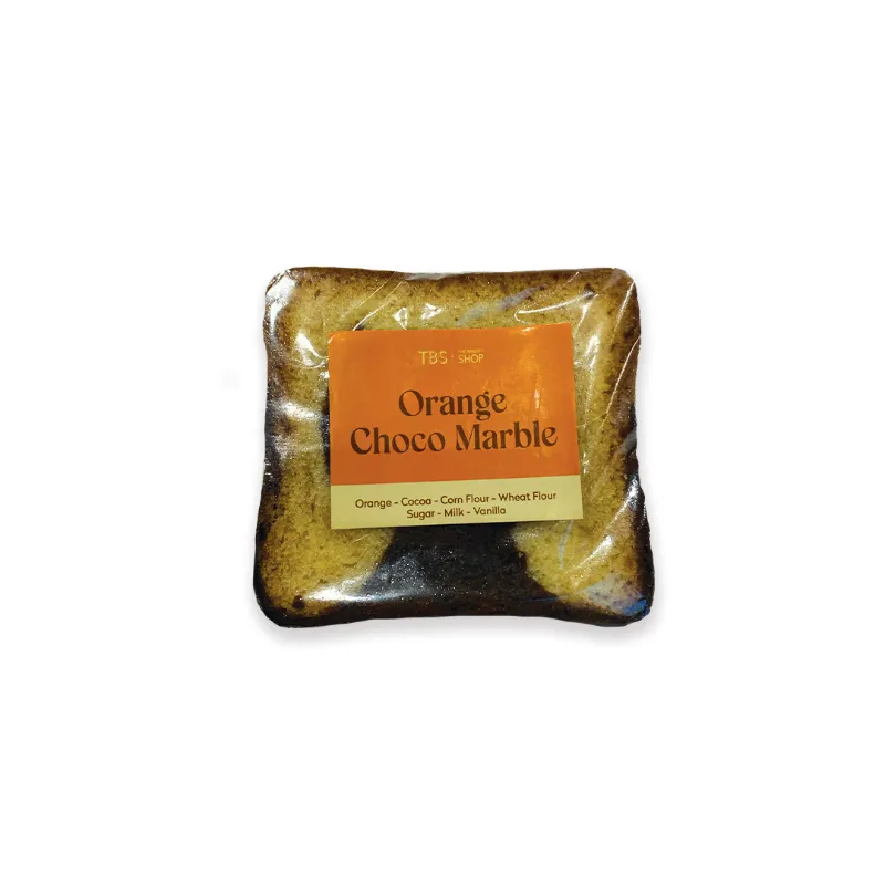 Orange Choco Marble Cake Slice