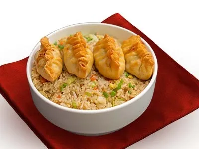 Beef Chao Fan with 4pcs Dumplings
