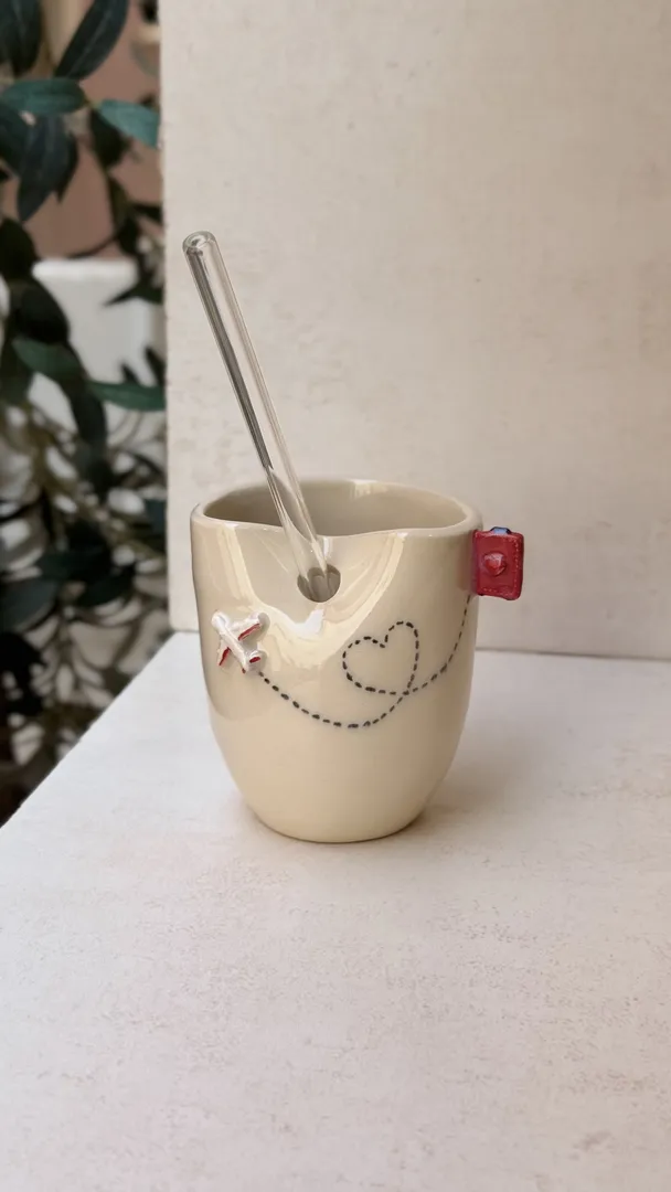 Airplane straw tumbler