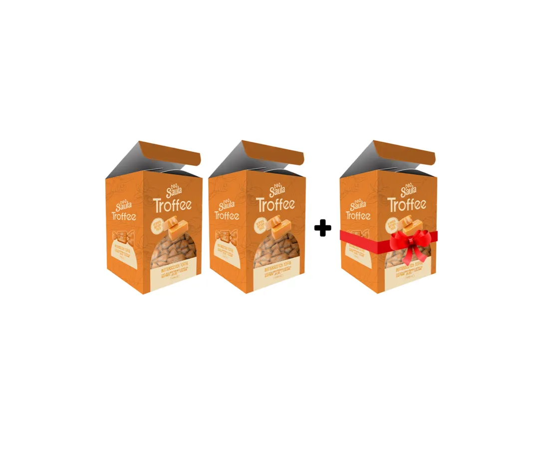 2 Saula Troffee Buttescotch - box 100 pcs + 1 gift saula troffee butterscotch box box