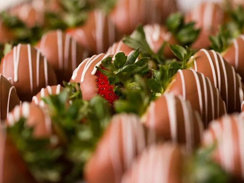 Strawberries Covered With Milk Chocolate