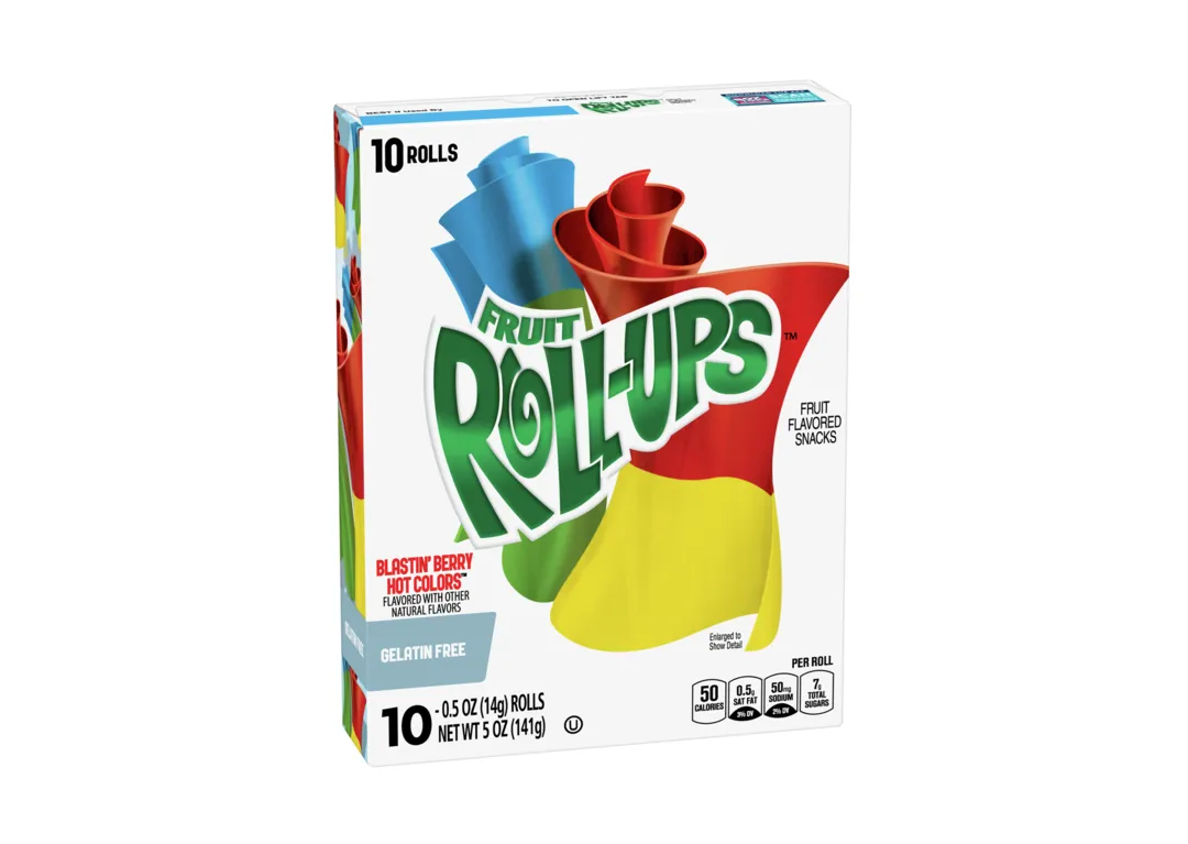 Fruit Roll-Ups Blastin' Berry Hot Color 10 Pieces x 14g (Gelatin-Free)