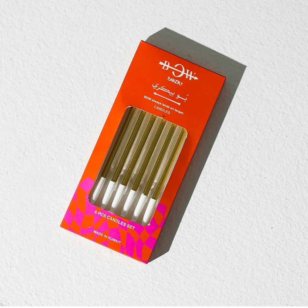 Box gold candle 6p