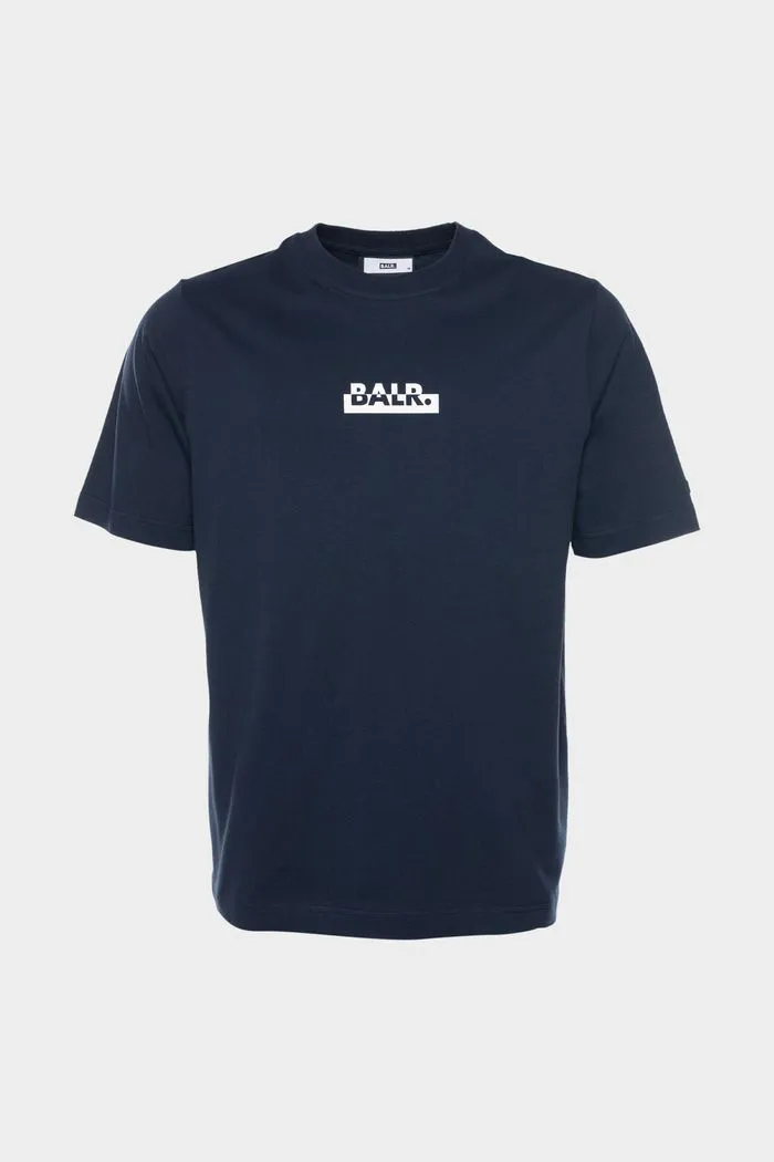 CONTRASTING LOGO LOOSE T-SHIRT MEN NAVY BLUE