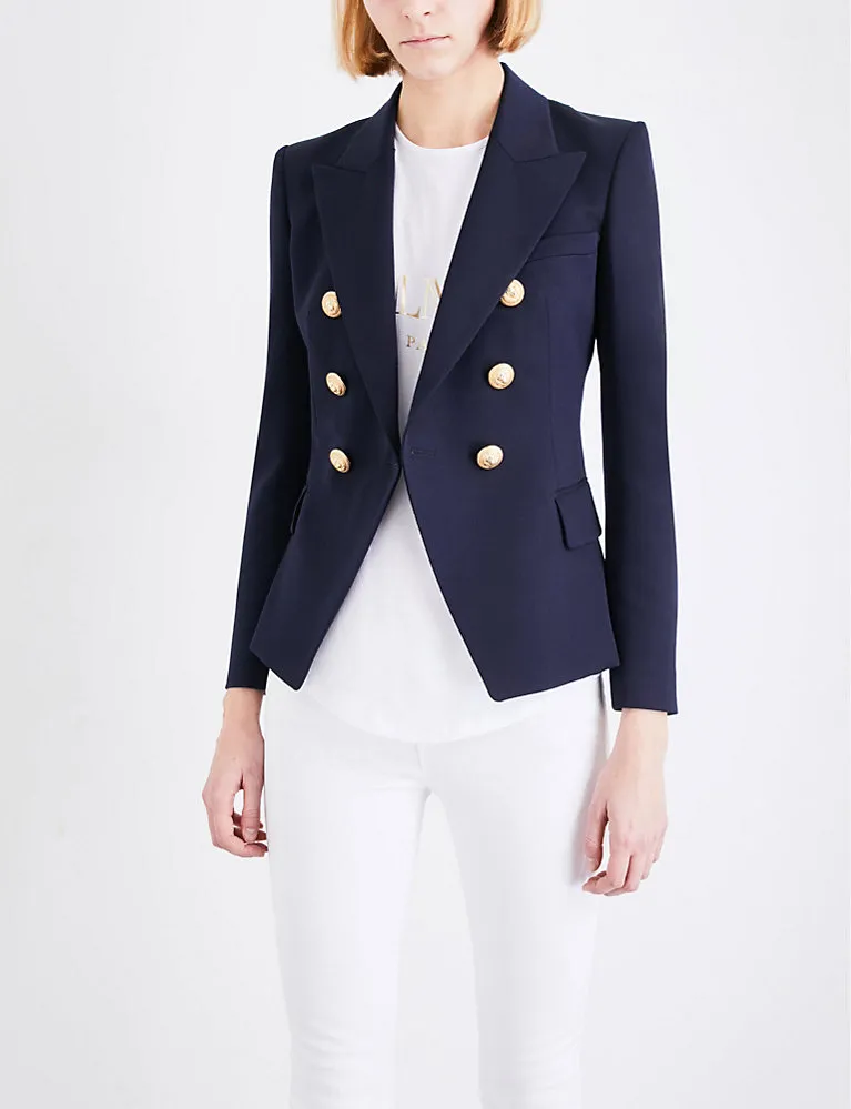 بليزر من الصوف بصدر مزدوج من BALMAIN .