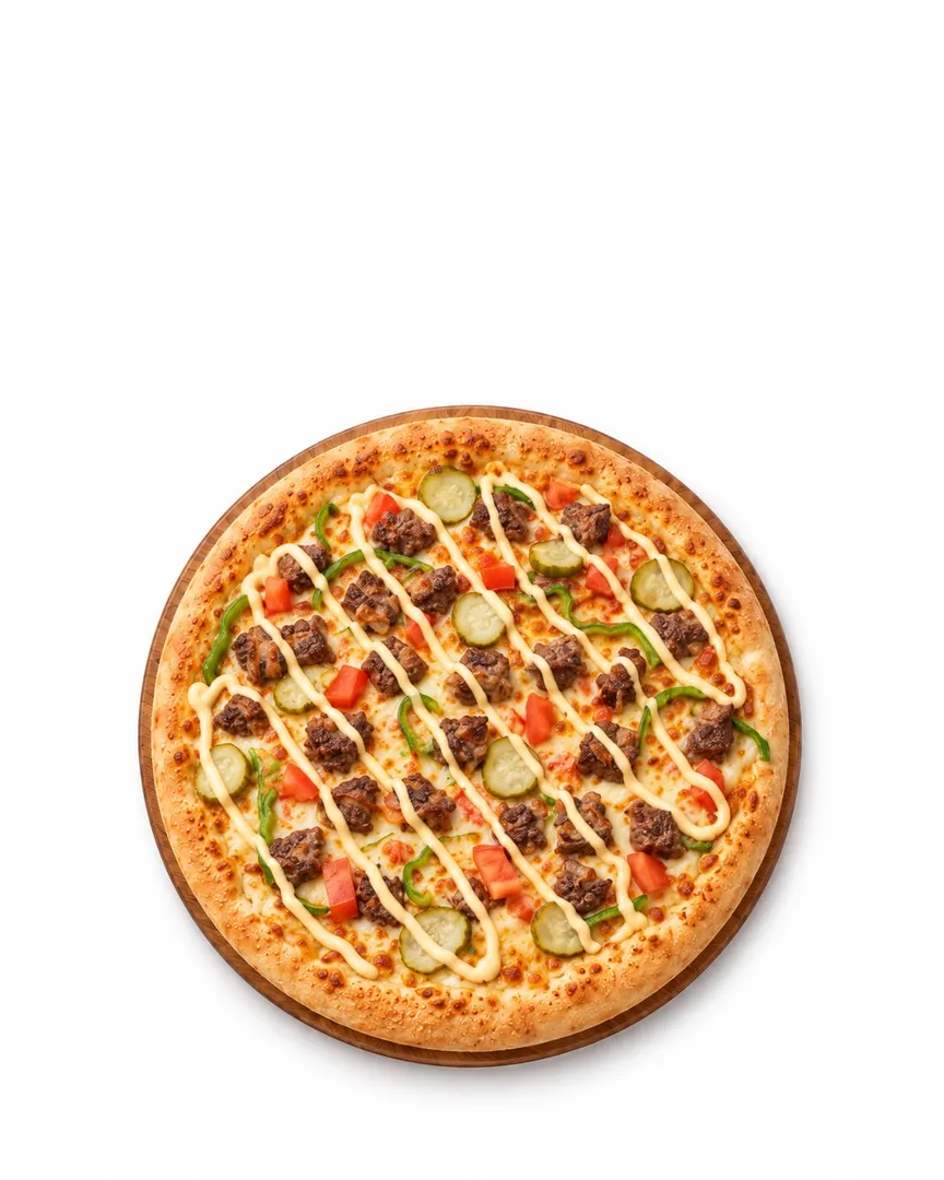 Beef burger big tasty pizza