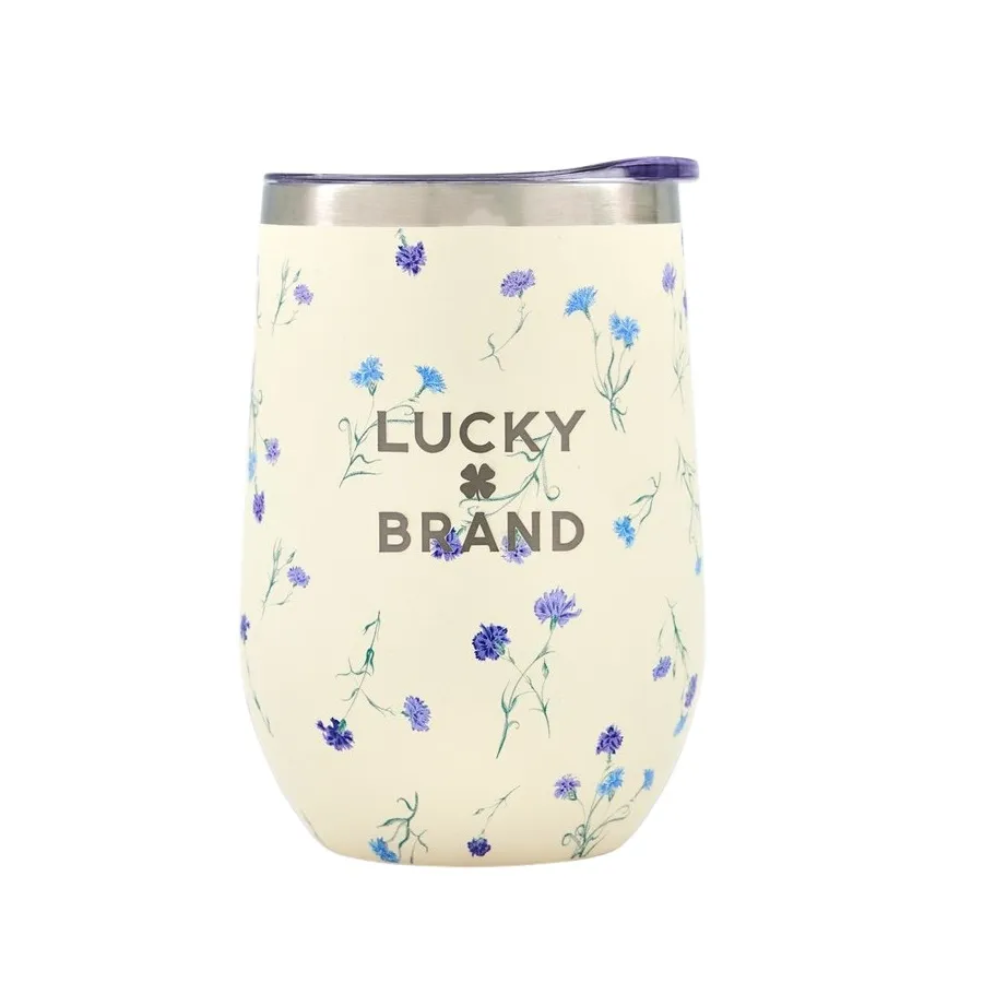 Double Wall Vacuum-Insulated Stainless Steel Floral Travel Mug
