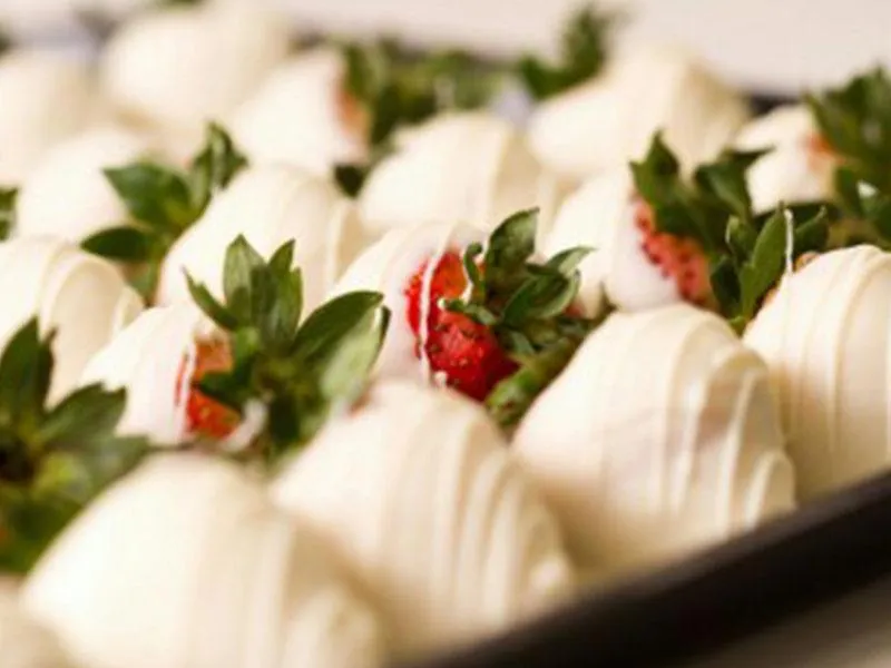 Strawberries Covered With White Chocolate