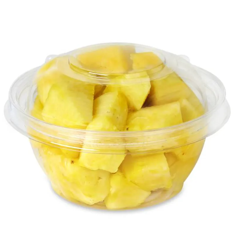 Cubed pineapple