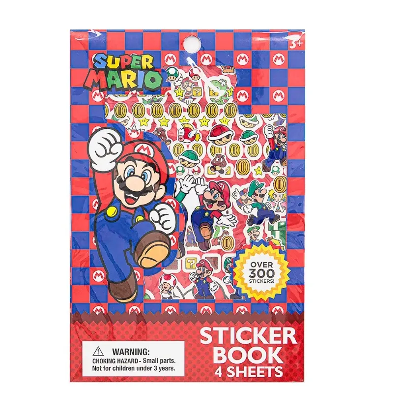 Super Mario 4 Sheets Stickers Book