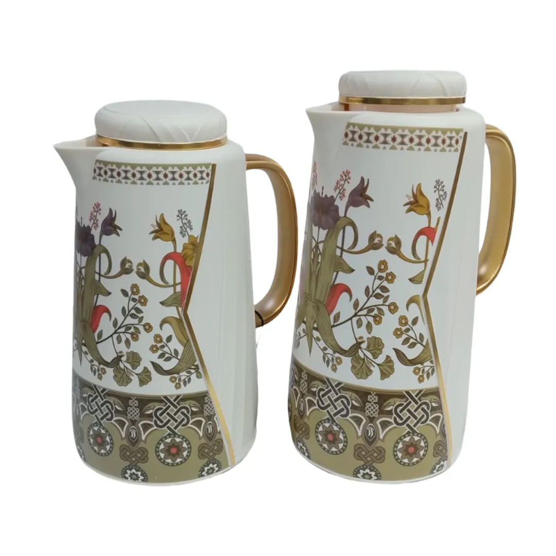 طقم مطارات شاي وقهوة مقاس 1.0/1.3 لتر نقشة مذهب CC-1638 10/13