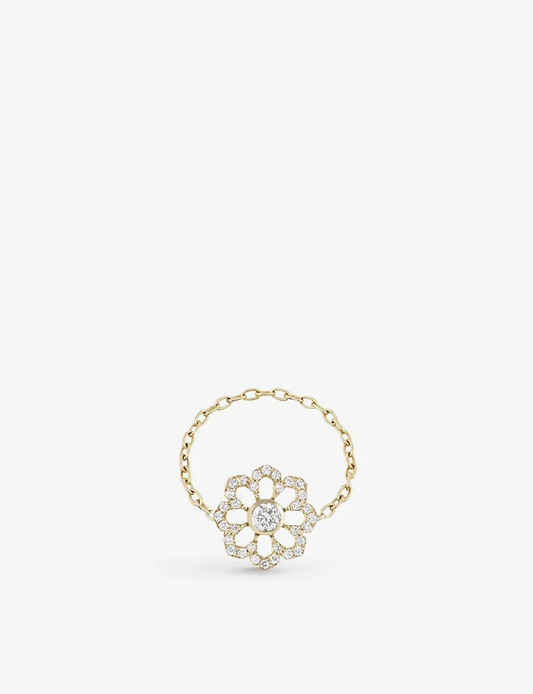 The Alkemistry Push 14Ct Gold And Diamond 'Fleur Du Ciel' Ring
