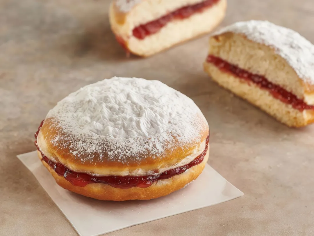 Doughnut With Sugar And Jam