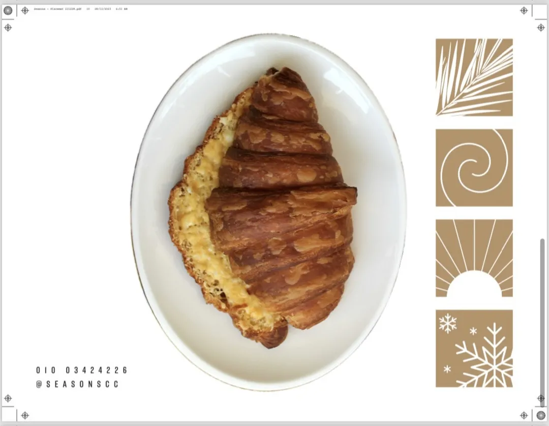 Croissant with melted cheese