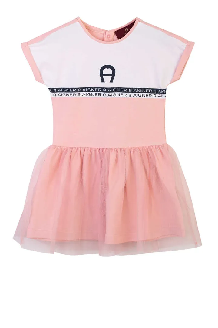 Aigner- Logo Tulle Skirt Dress