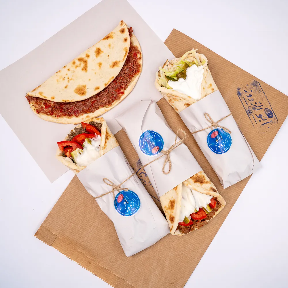 Meat Lovers Combo - Lahm bi Ajin Manoucheh, Sujuk Aroos, Chicken Aroos, Kafta Aroos
