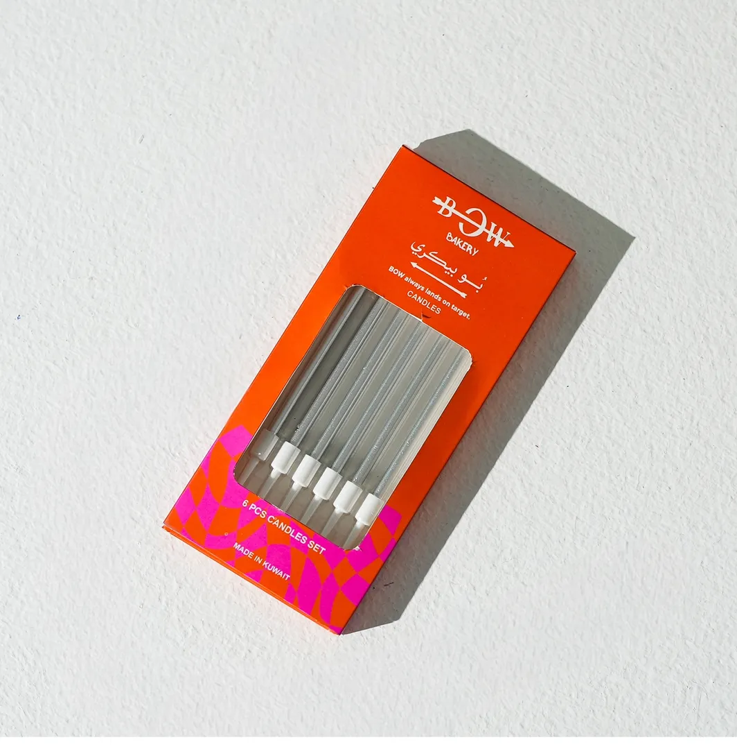 Box silver candle 6 p