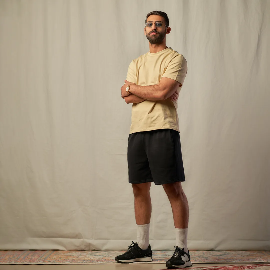 OVERSIZED PLAIN T-SHIRT(BEIGE)
