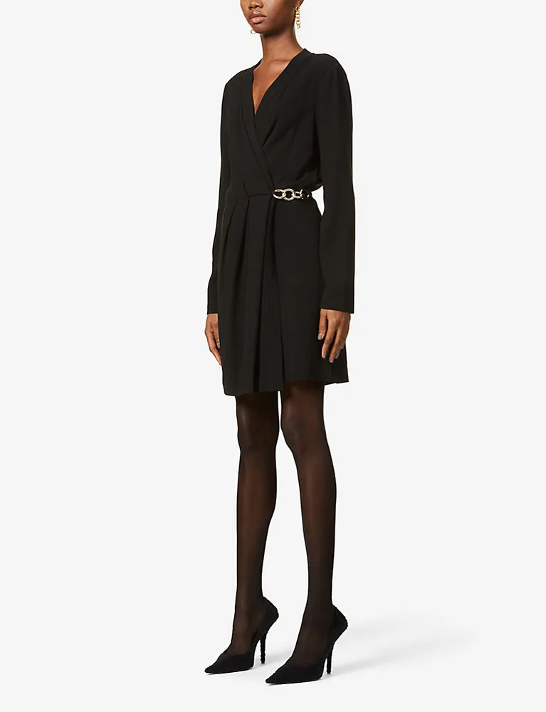 Diane Von Furstenbergchristel Chain-Embellished Crepe Mini Dress