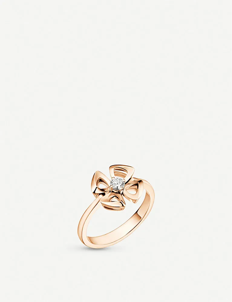 Bvlgari Fiorever 18Ct Rose-Gold And Diamond Ring