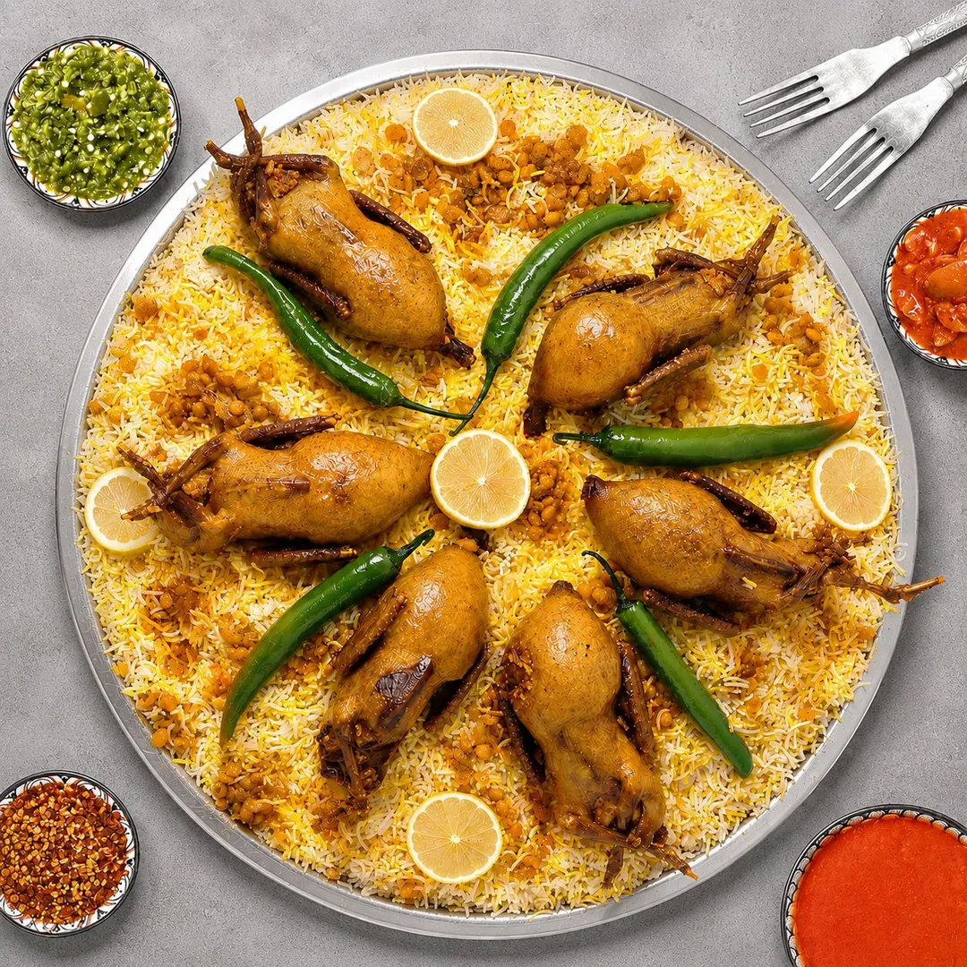 Pigeon Tray Stuffed With Rice