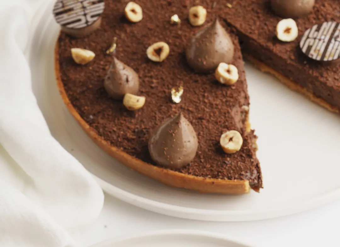Dark Chocolate & Hazelnut Tart