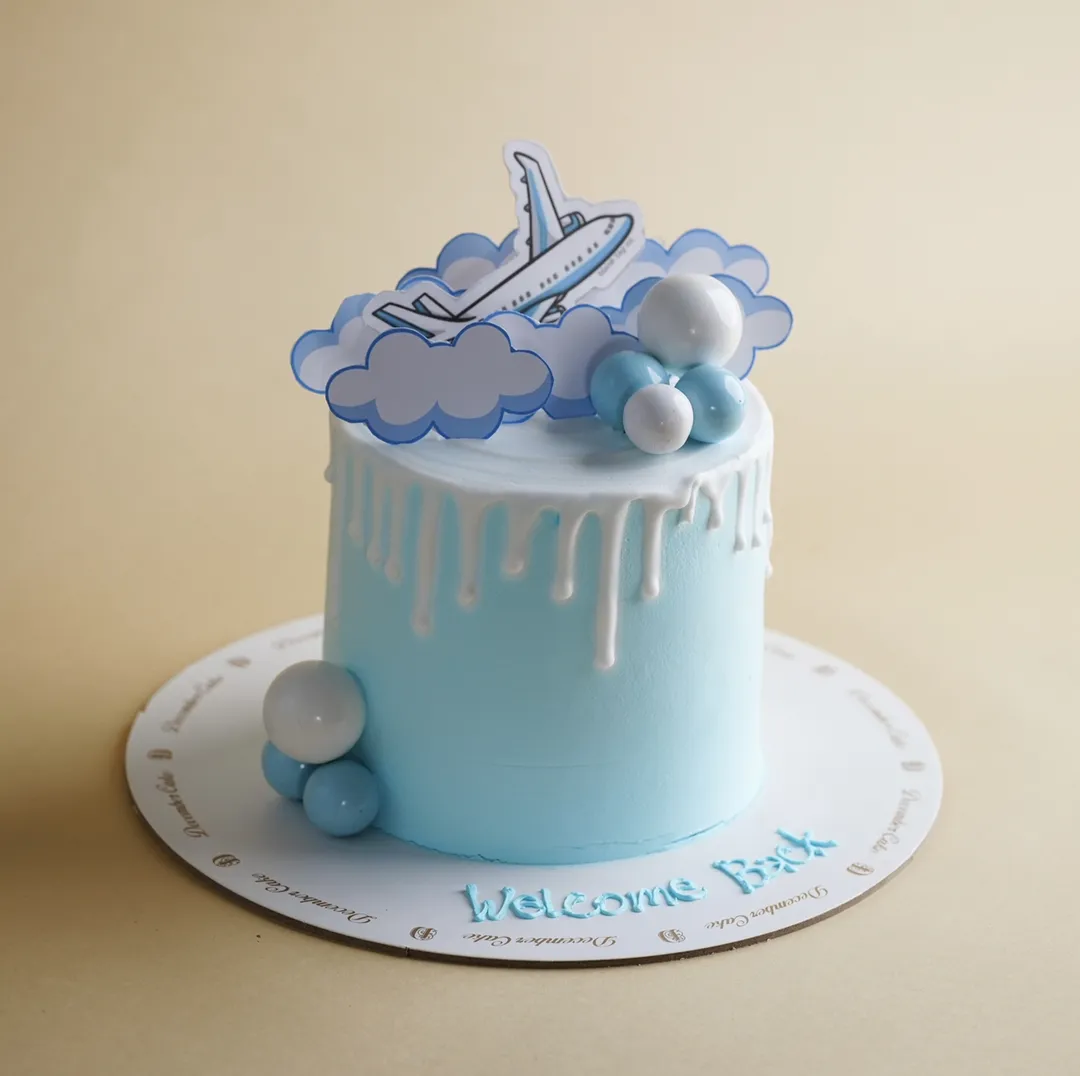 Blue plane cake