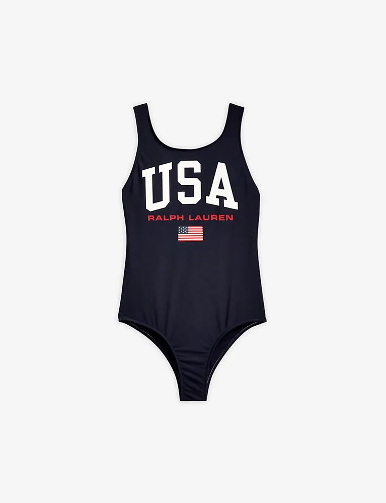 Ralph Lauren Logo-Print Woven Swimming Costume 5-12 Years