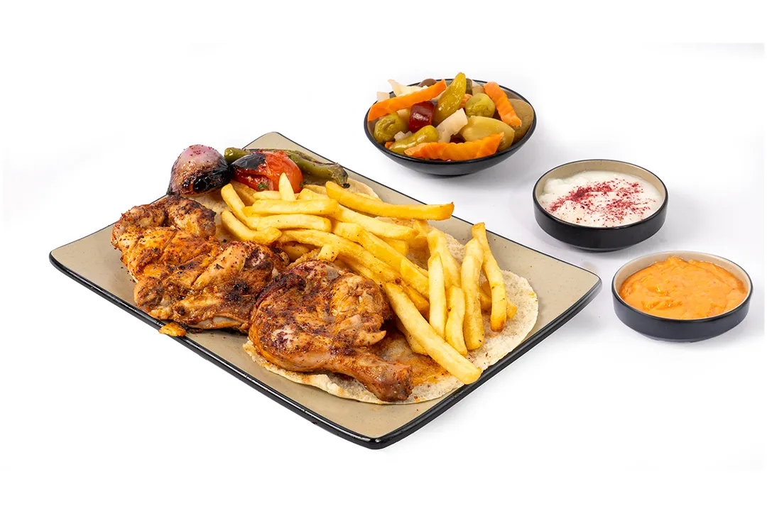 نص دجاجة على الفحم
