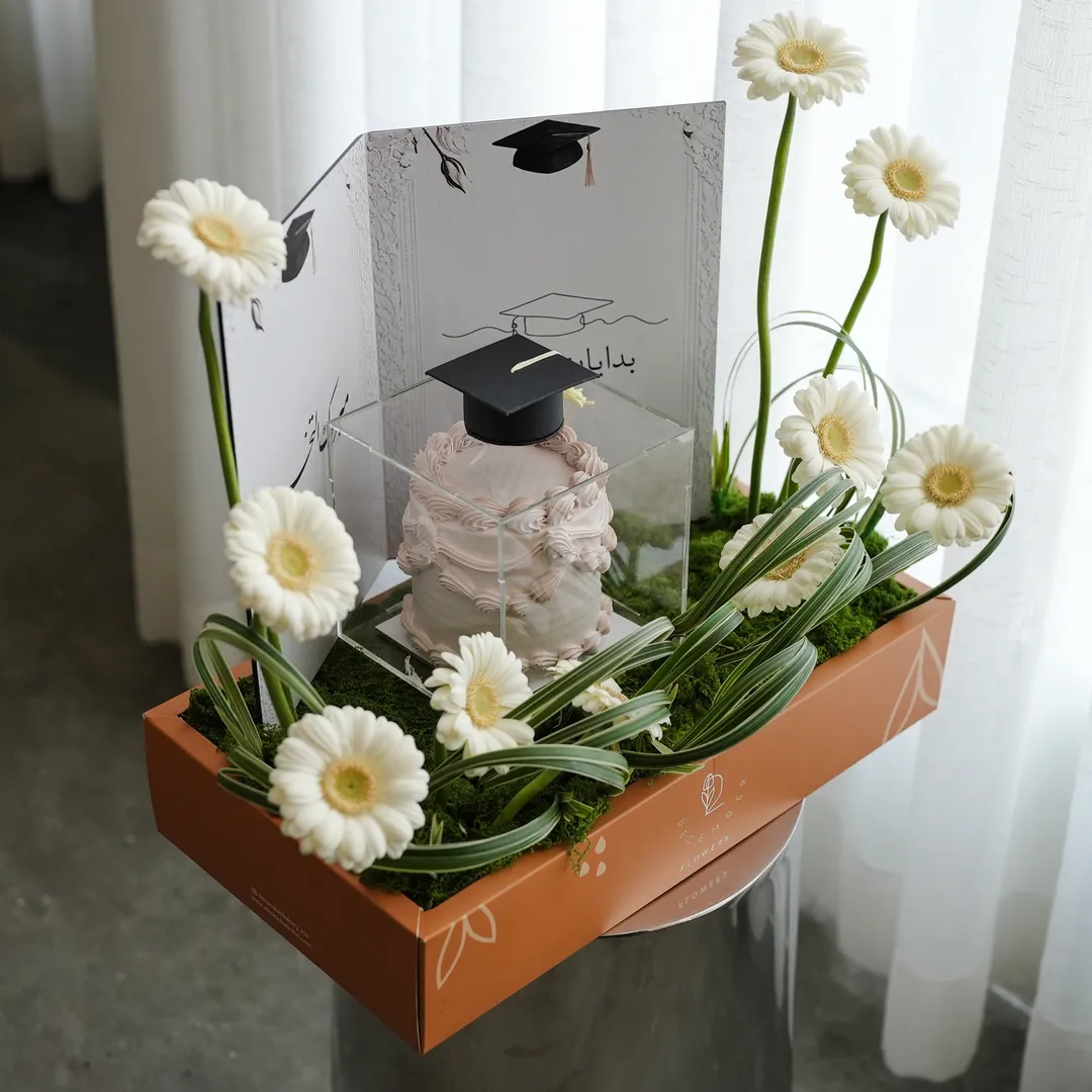 Graduation book flower cake box
