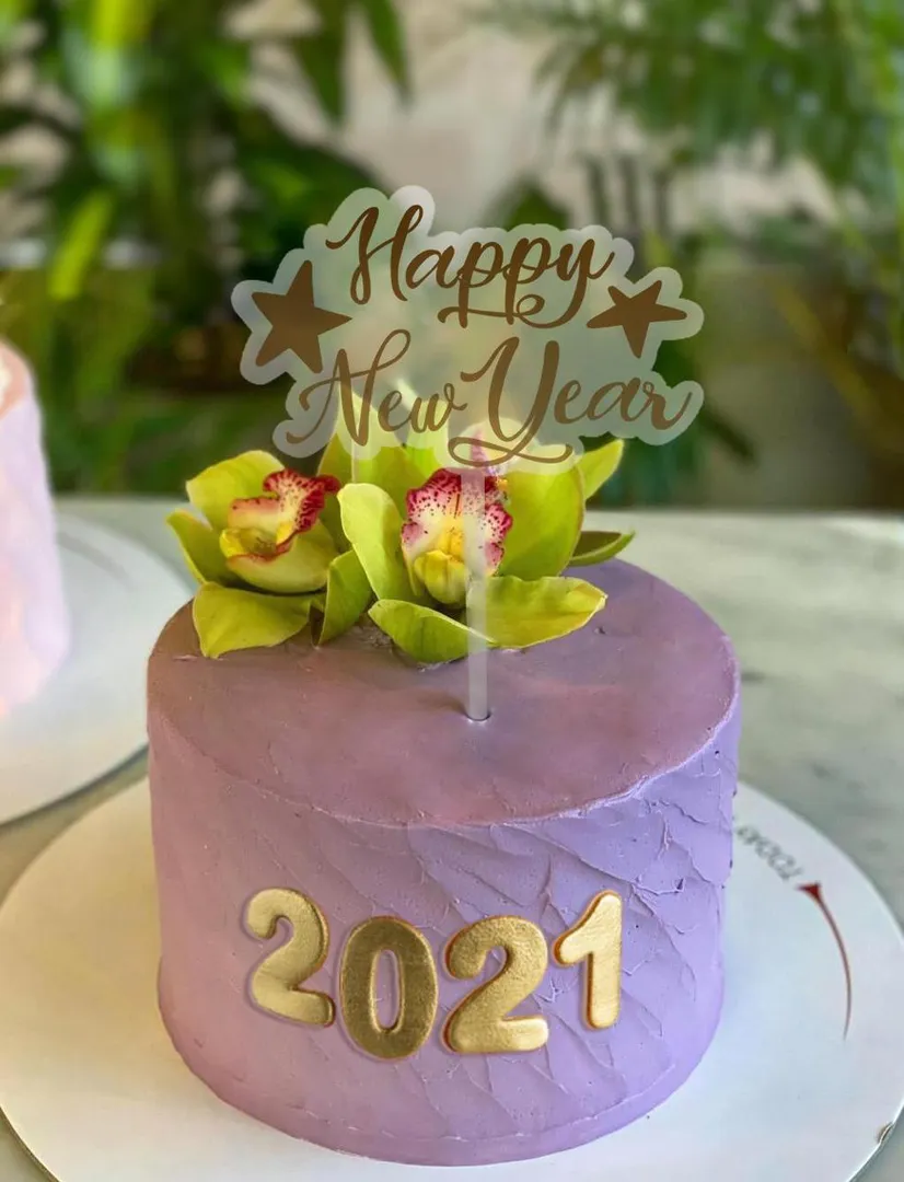 Purple October New Year Cake