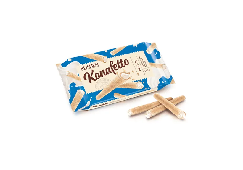 Roshen Konafetto Wafer Rolls with Milk paste filling 140g