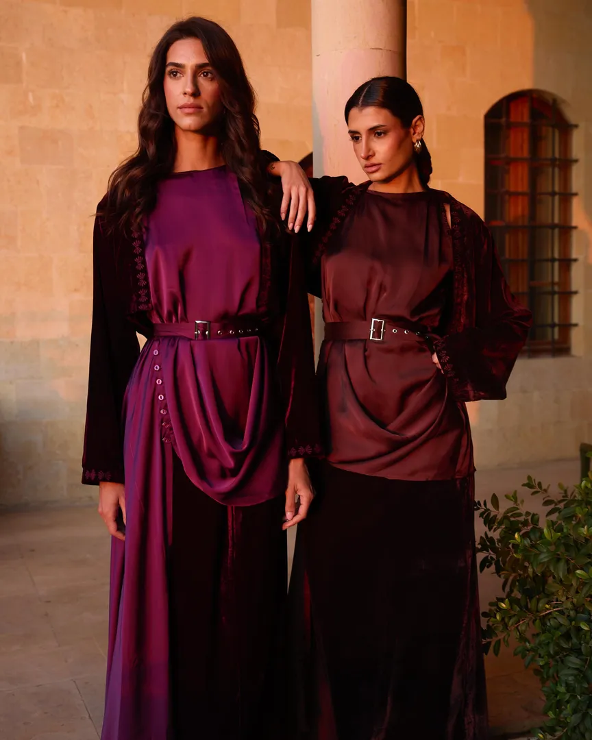 Silk draped set