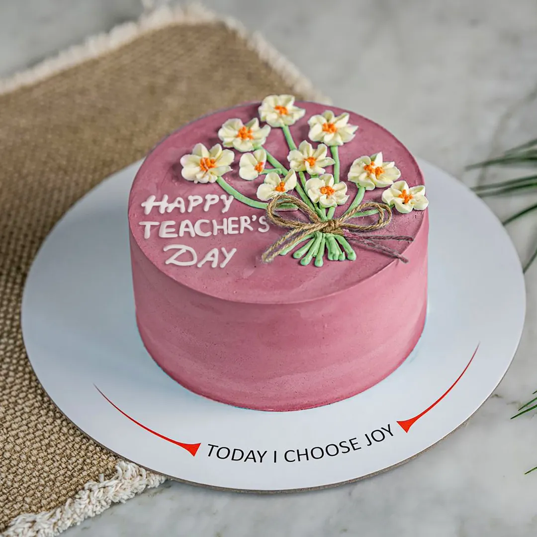Teachers Daisy Bouquet Cake - Pink