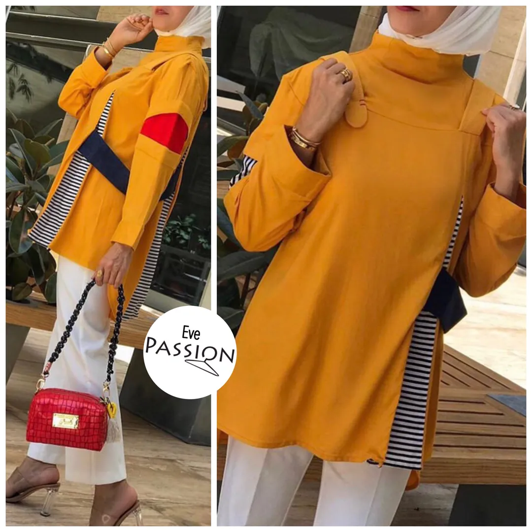 High Collar Yellow Shirt