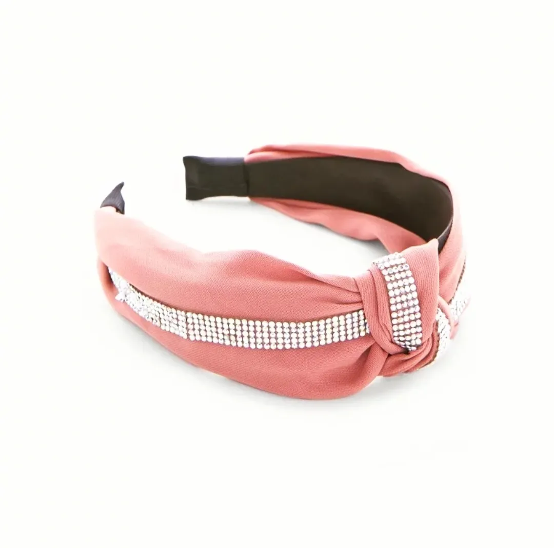 Diamante Knot Headband - Pink